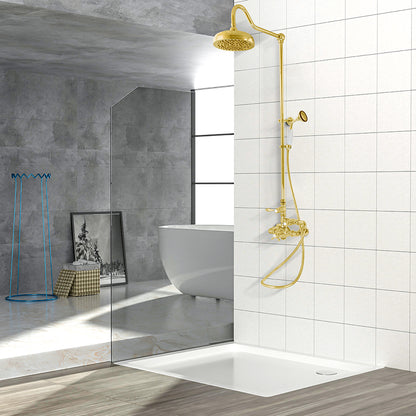 Exposed Thermostatic Shower System Wall Mounted with 1.75 GPM Handshower and Lever Handles