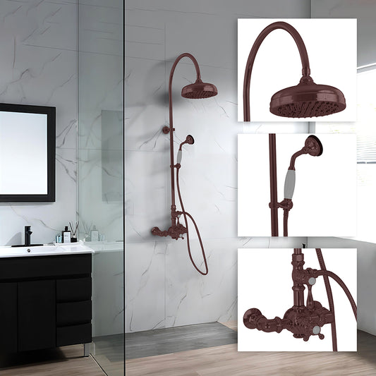 Exposed Thermostatic Shower System Wall Mounted with 1.75GPM Handshower and Lever/Cross Handles