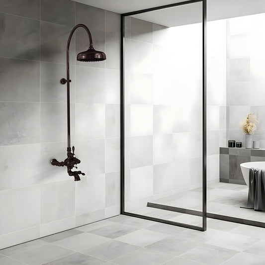 Exposed Thermostatic Shower System Wall Mounted with 1.75 GPM Lever/Cross Handles