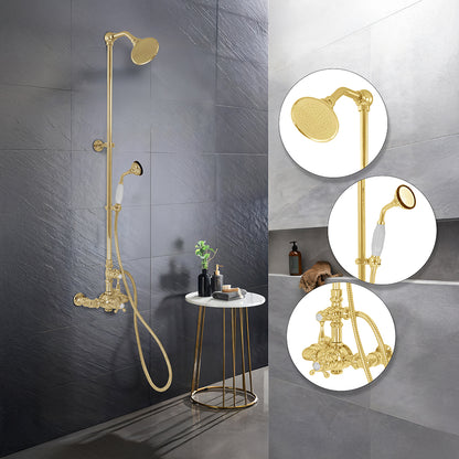 Exposed Thermostatic Shower System Wall Mounted with 1.75GPM Handshower and Lever/Cross Handles