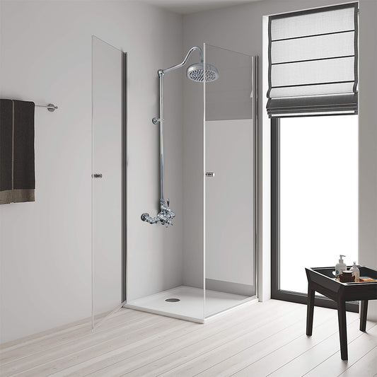 Exposed Thermostatic Shower System Wall Mounted with 1.75 GPM and Lever/Cross Handles