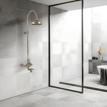 Exposed Thermostatic Shower System Wall Mounted with 1.75 GPM Lever/Cross Handles