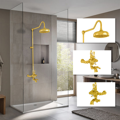 Exposed Thermostatic Shower System Wall Mounted with 1.75 GPM Spout Lever/Cross Handles