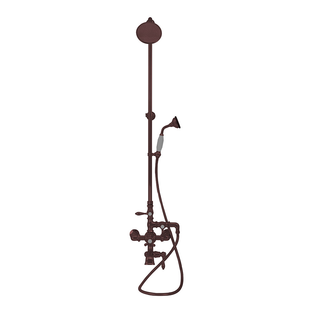 Exposed Thermostatic Shower System 64 1/2" Wall Mounted with 1.75 GPM Handshower and Lever/Cross Handles