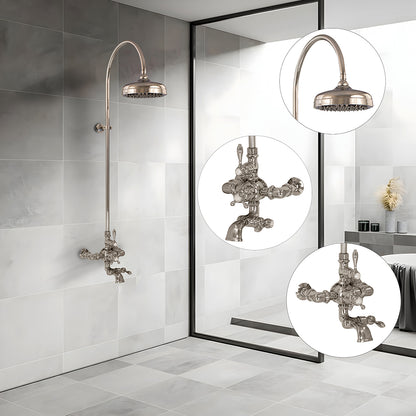Exposed Thermostatic Shower System Wall Mounted with 1.75 GPM Lever/Cross Handles