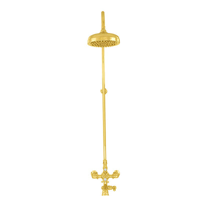 Exposed Thermostatic Shower System Wall Mounted with 1.75 GPM Spout Lever/Cross Handles