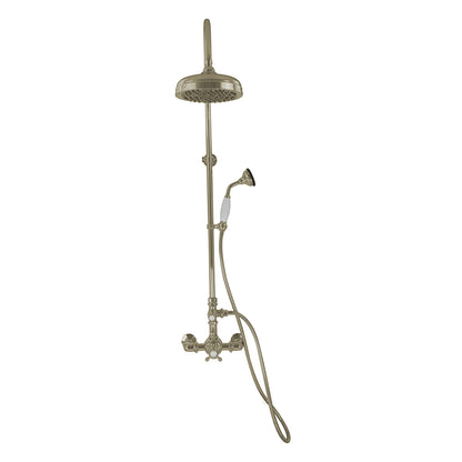Exposed Thermostatic Shower System Wall Mounted with 1.75GPM Handshower and Lever/Cross Handles