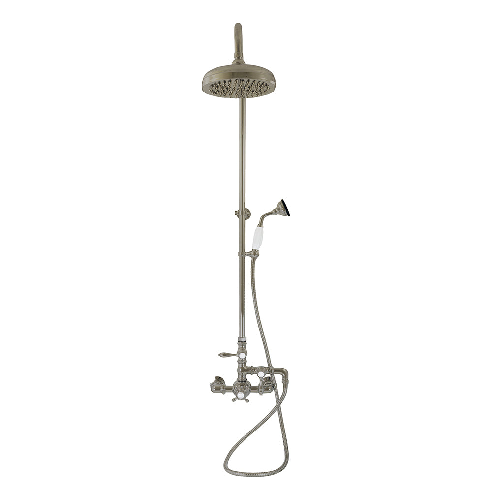 Exposed Thermostatic Shower System Wall Mounted with 1.75 GPM Handshower and Lever Handles
