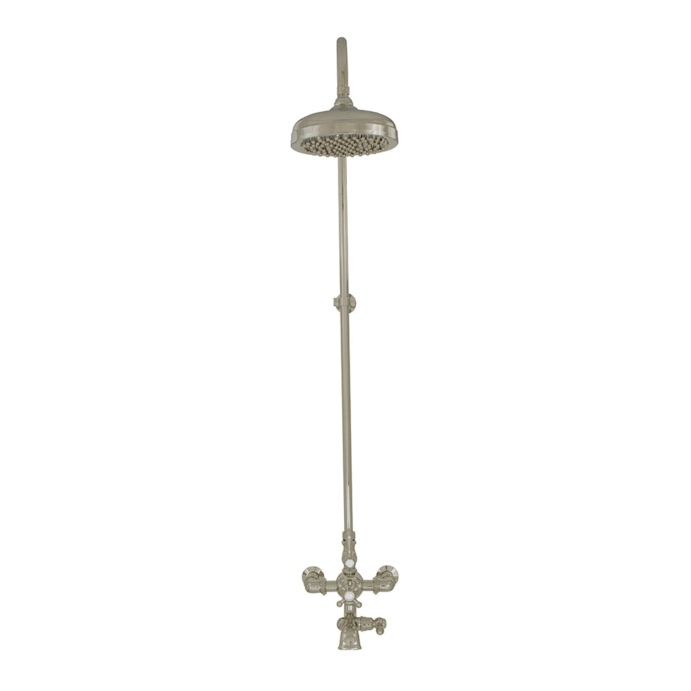 Exposed Thermostatic Shower System Wall Mounted with 1.75 GPM Spout Lever/Cross Handles