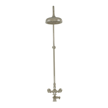 Exposed Thermostatic Shower System Wall Mounted with 1.75 GPM Spout Lever/Cross Handles