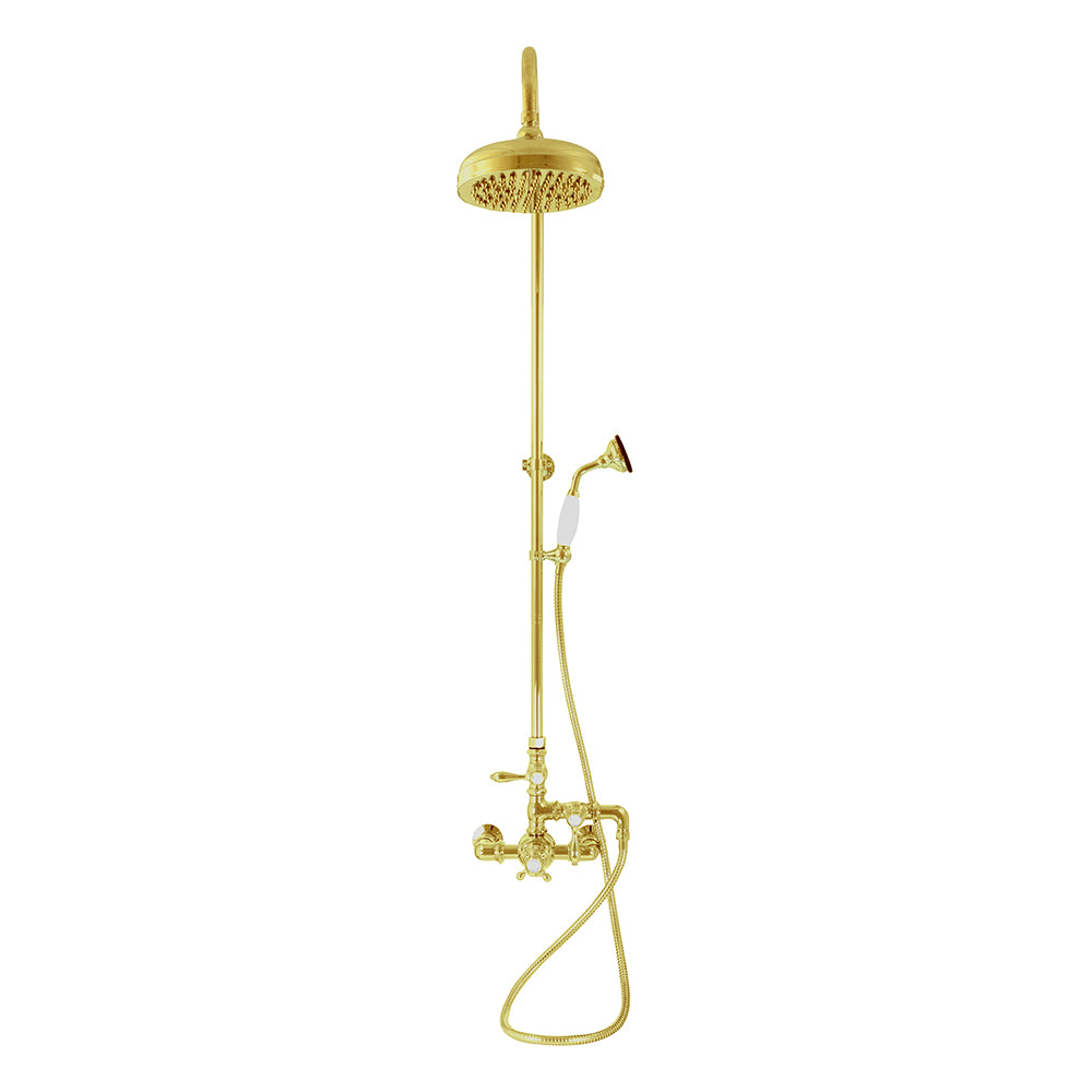 Exposed Thermostatic Shower System Wall Mounted with 1.75 GPM Handshower and Lever Handles