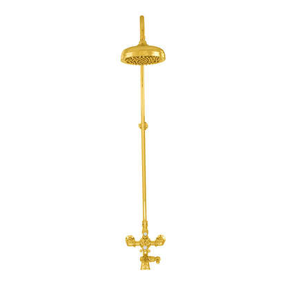 Exposed Thermostatic Shower System Wall Mounted with 1.75 GPM Spout Lever/Cross Handles