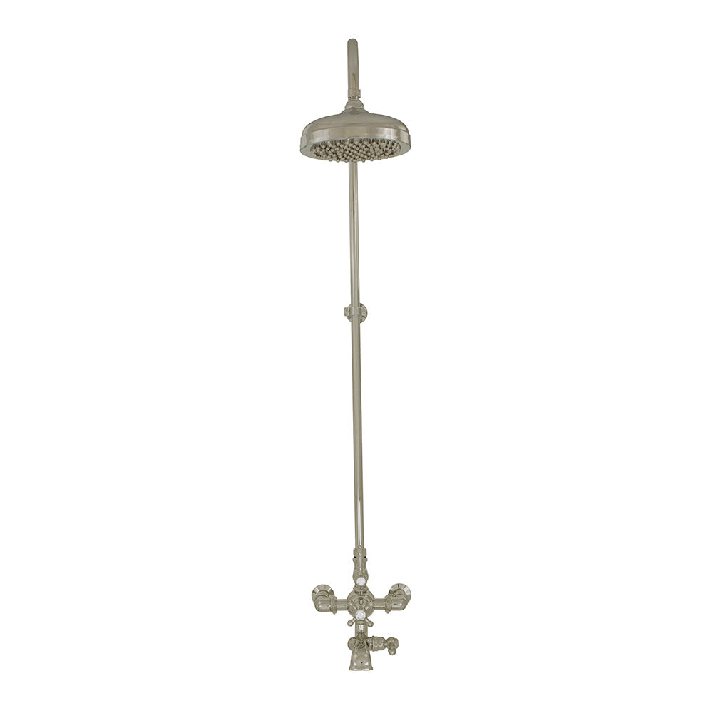 Exposed Thermostatic Shower System Wall Mounted with 1.75 GPM Spout Lever/Cross Handles