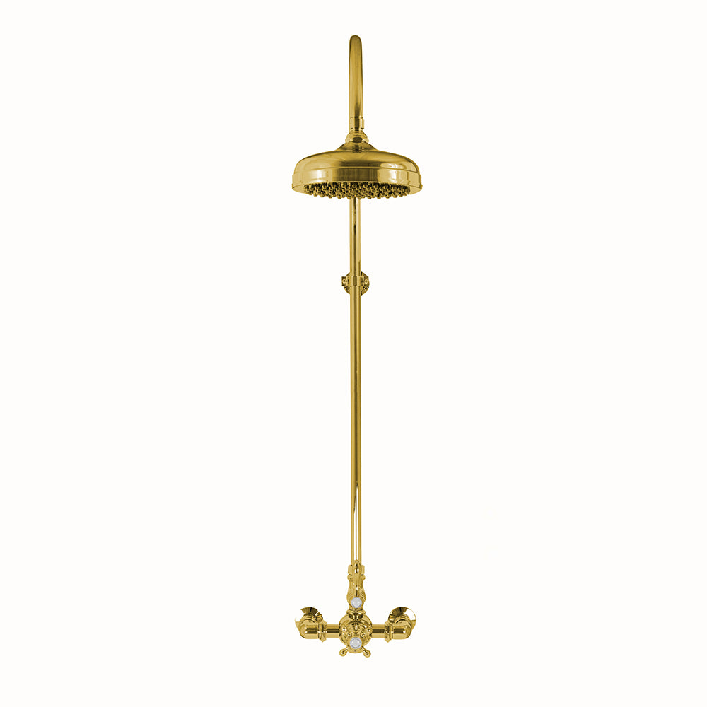 P1087 Exposed Thermostatic Shower System Wall Mounted with 1.75 GPM Lever/Cross Handles
