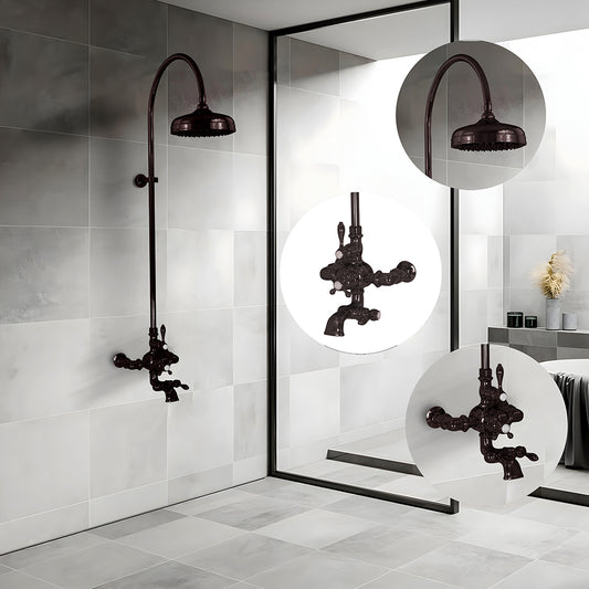 Exposed Thermostatic Shower System Wall Mounted with 1.75 GPM Lever/Cross Handles
