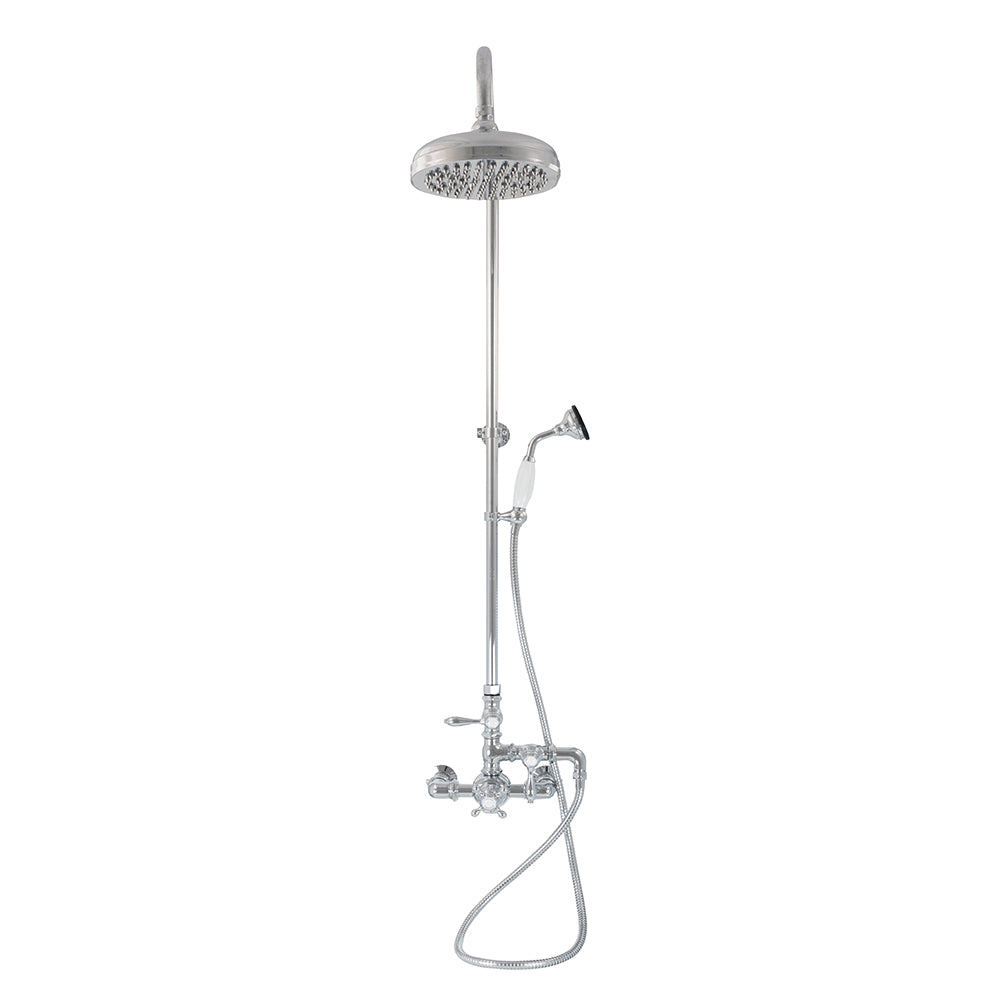 Exposed Thermostatic Shower System Wall Mounted with 1.75 GPM Handshower and Lever Handles
