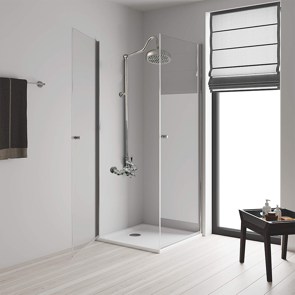 Exposed Thermostatic Shower System Wall Mounted with 1.75 GPM and Lever/Cross Handles