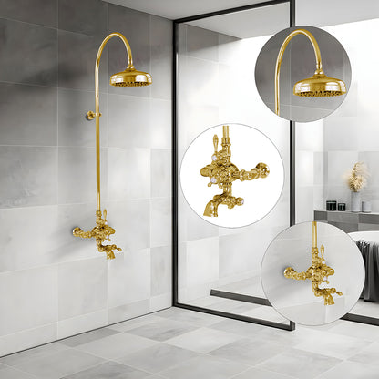 Exposed Thermostatic Shower System Wall Mounted with 1.75 GPM Lever/Cross Handles