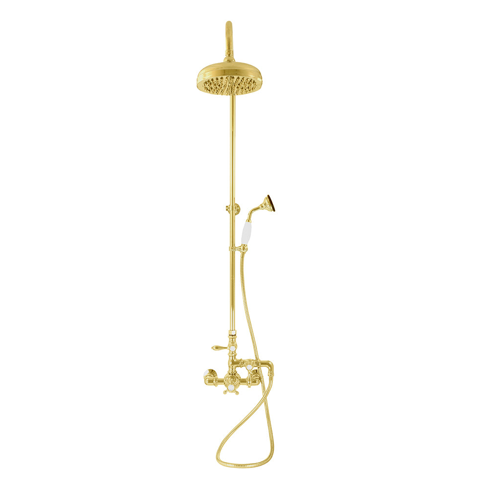 Exposed Thermostatic Shower System Wall Mounted with 1.75 GPM Handshower and Lever Handles