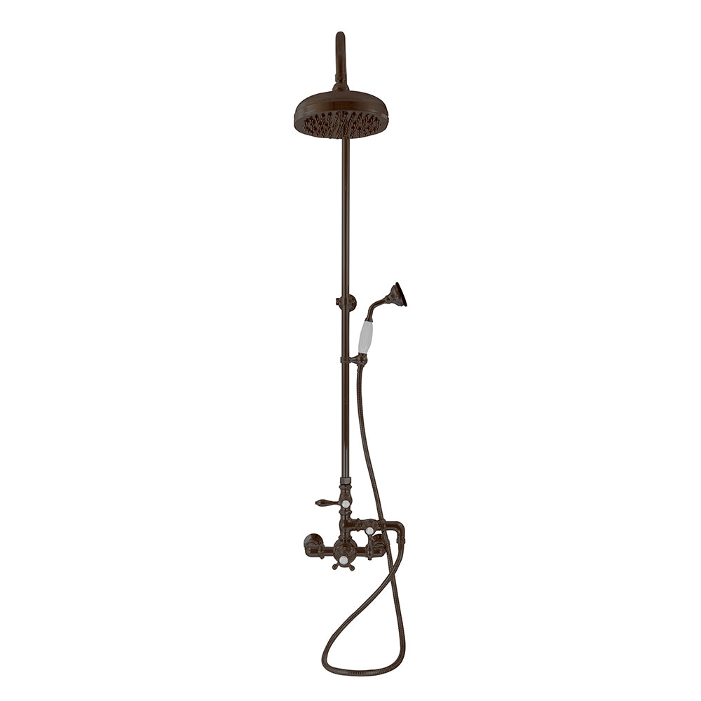 Exposed Thermostatic Shower System Wall Mounted with 1.75 GPM Handshower and Lever Handles