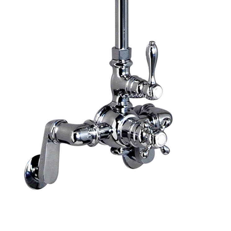 Exposed Thermostatic Shower System Wall Mounted with 1.75GPM Lever/Cross Handles