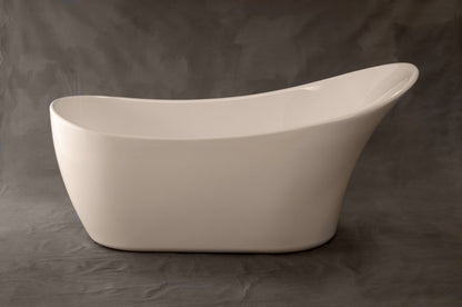 Strom Living Austin 67" Single Slipper Freestanding Acrylic Tub without Faucet Holes Includes Integrated Drain