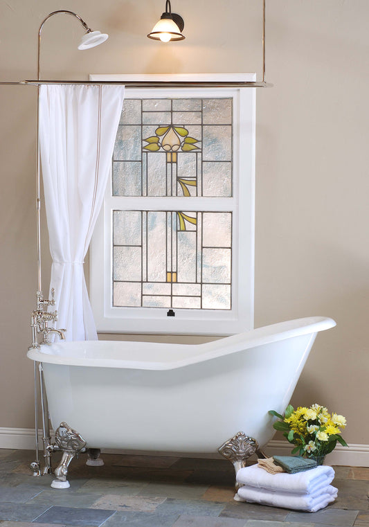Strom Living Thermostatic Enclosure Tub Shower Set with 65" Riser and Shower Head
