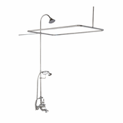 Tub Mount Thermostatic Shower Set with Rectangle Enclosure, Handheld Shower and 65" Riser P0890 | Strom Living