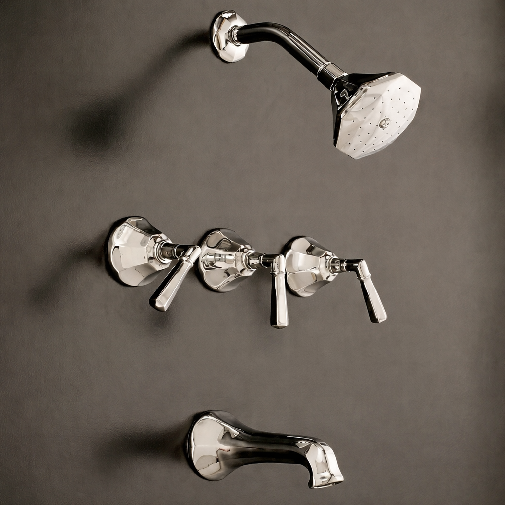 Mississippi In-Wall Shower Set With 8" Centers, 2" Shower Nipple, and 3 Way Tee P0984 | Strom Living