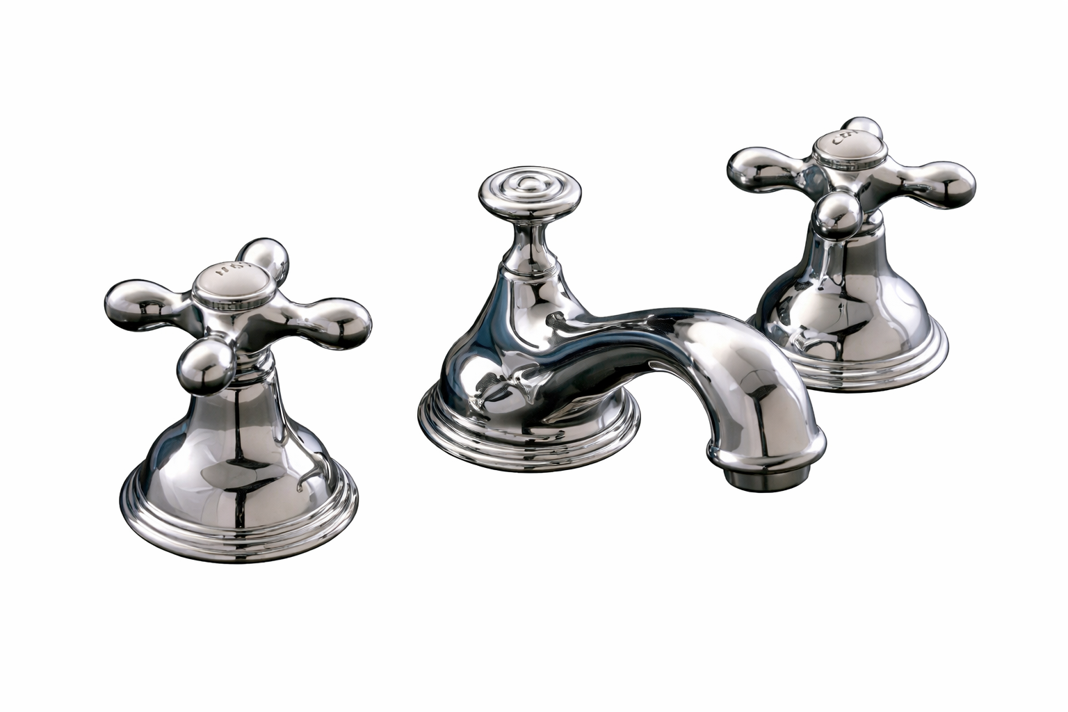St. Lawrence Sink Faucet with Cross Handles, Pop-up Drain and Porcelain Buttons P0345 | Strom Living