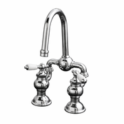 Gooseneck Bridge bathroom or kitchen Faucet Set with 4" Center Faucet Body Lift & Turn Drain P1006 | Strom Living
