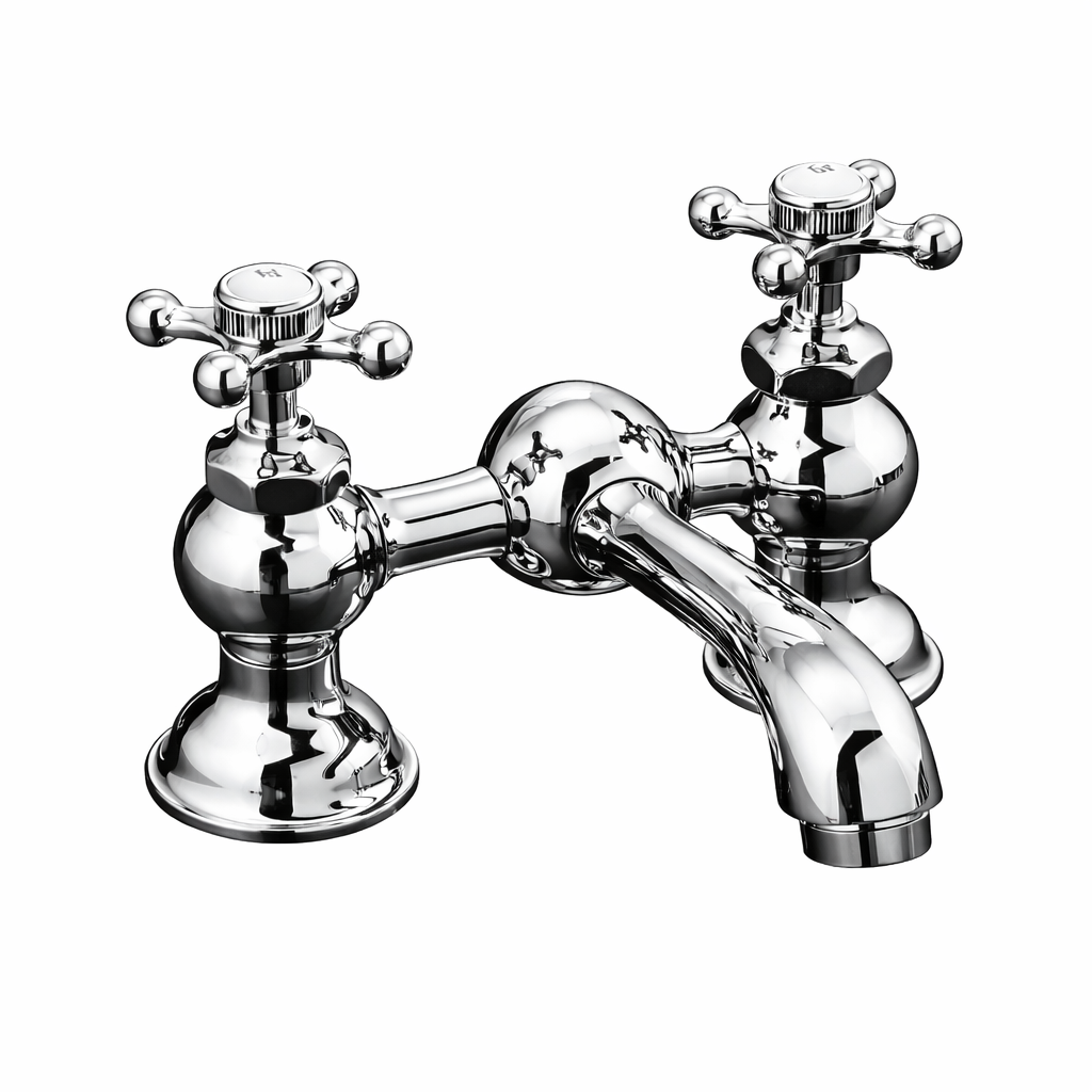 The Gooseneck Adjustable Bridge Faucet Set 4-6" Spread with Faucet Body with Lever Handles Lift & Turn Drain P0630 | Strom Living