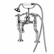 P1073 British Telephone Deck Mount Tub Faucet with Handheld Shower & Cross Point Handles P1073 | Strom Living