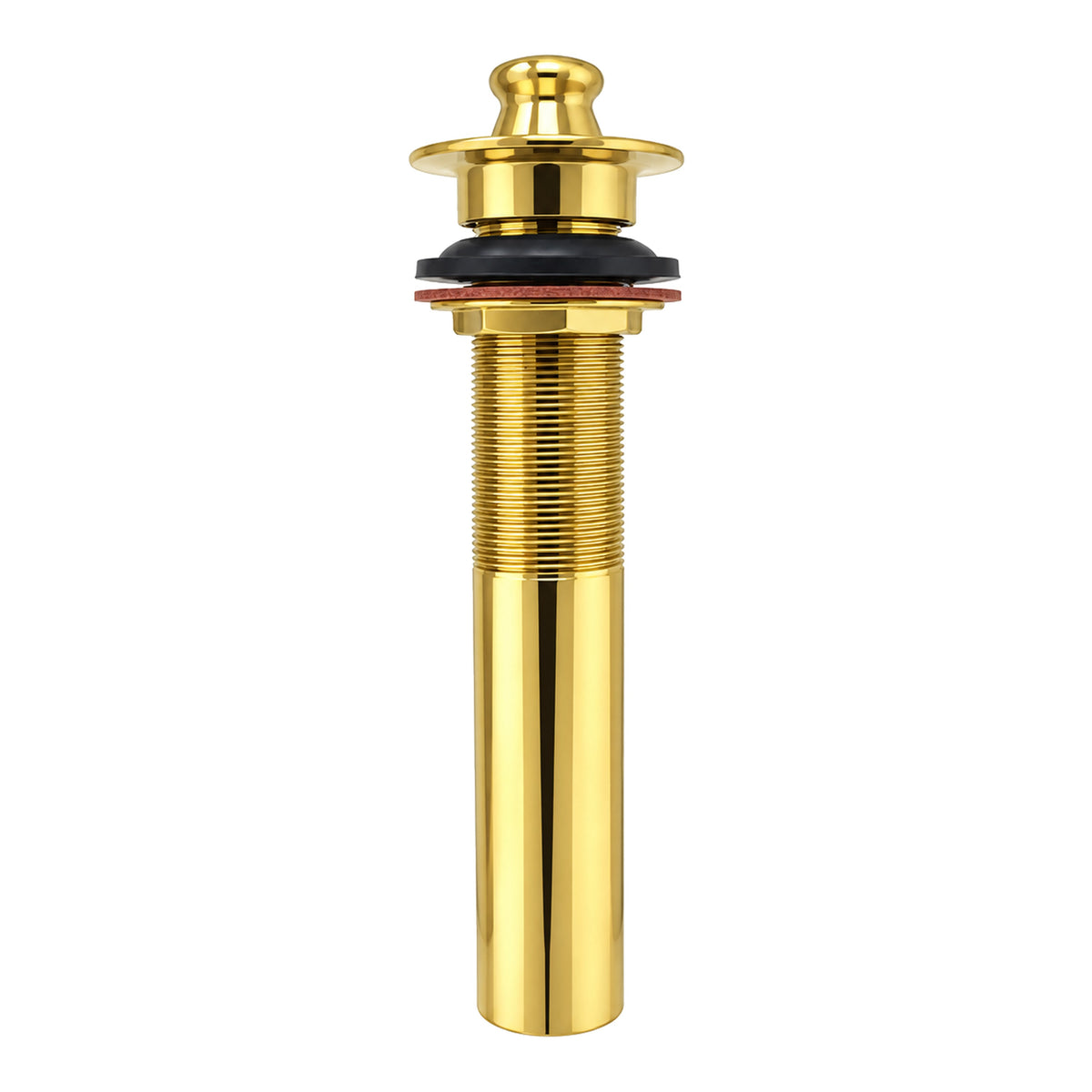 Lavatory Drain Assembly with Easy Lift Stopper and Overflow Holes P0001 in Supercoat Brass / Polished Brass