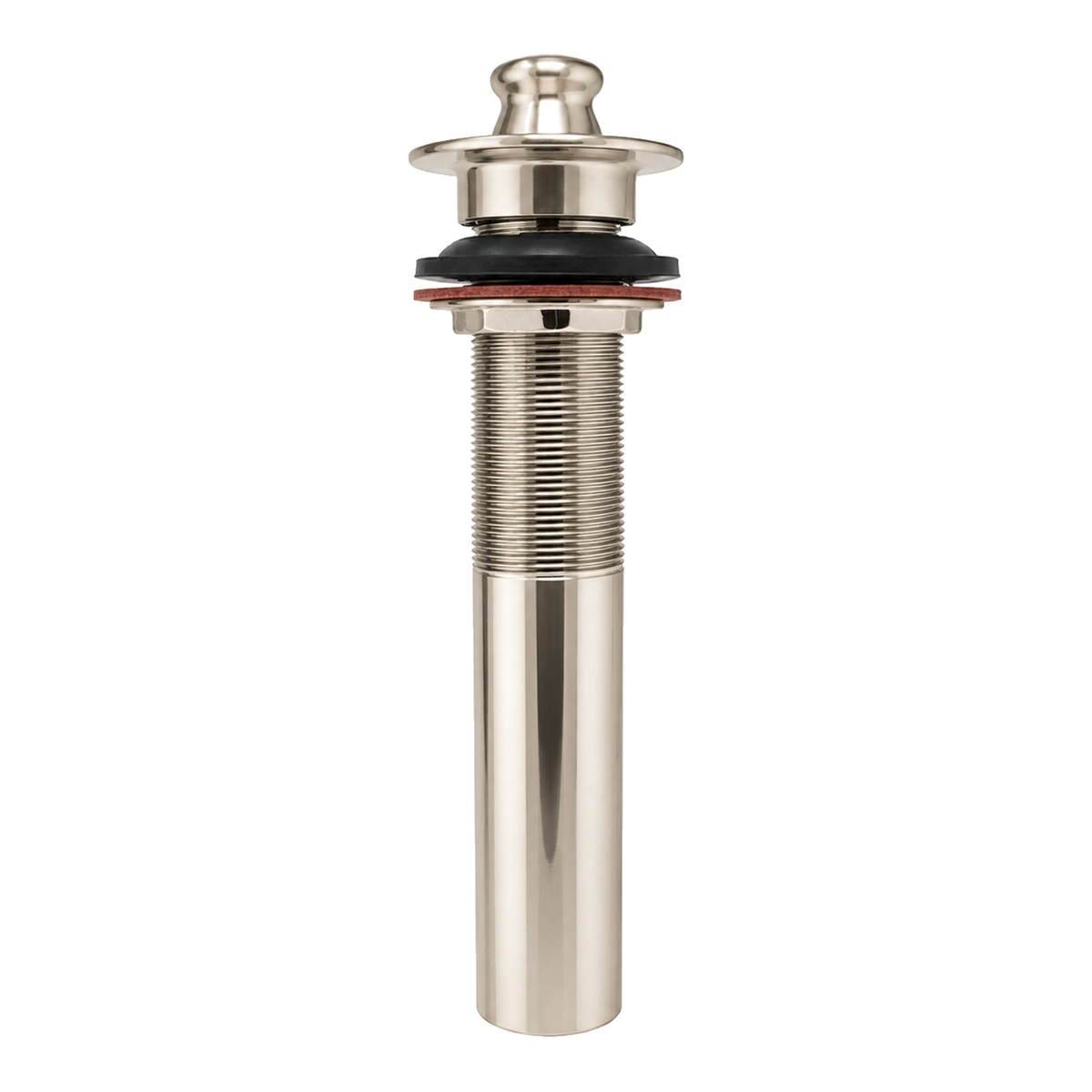 Lavatory Drain Assembly with Easy Lift Stopper and Overflow Holes P0001 in Polished Nickel