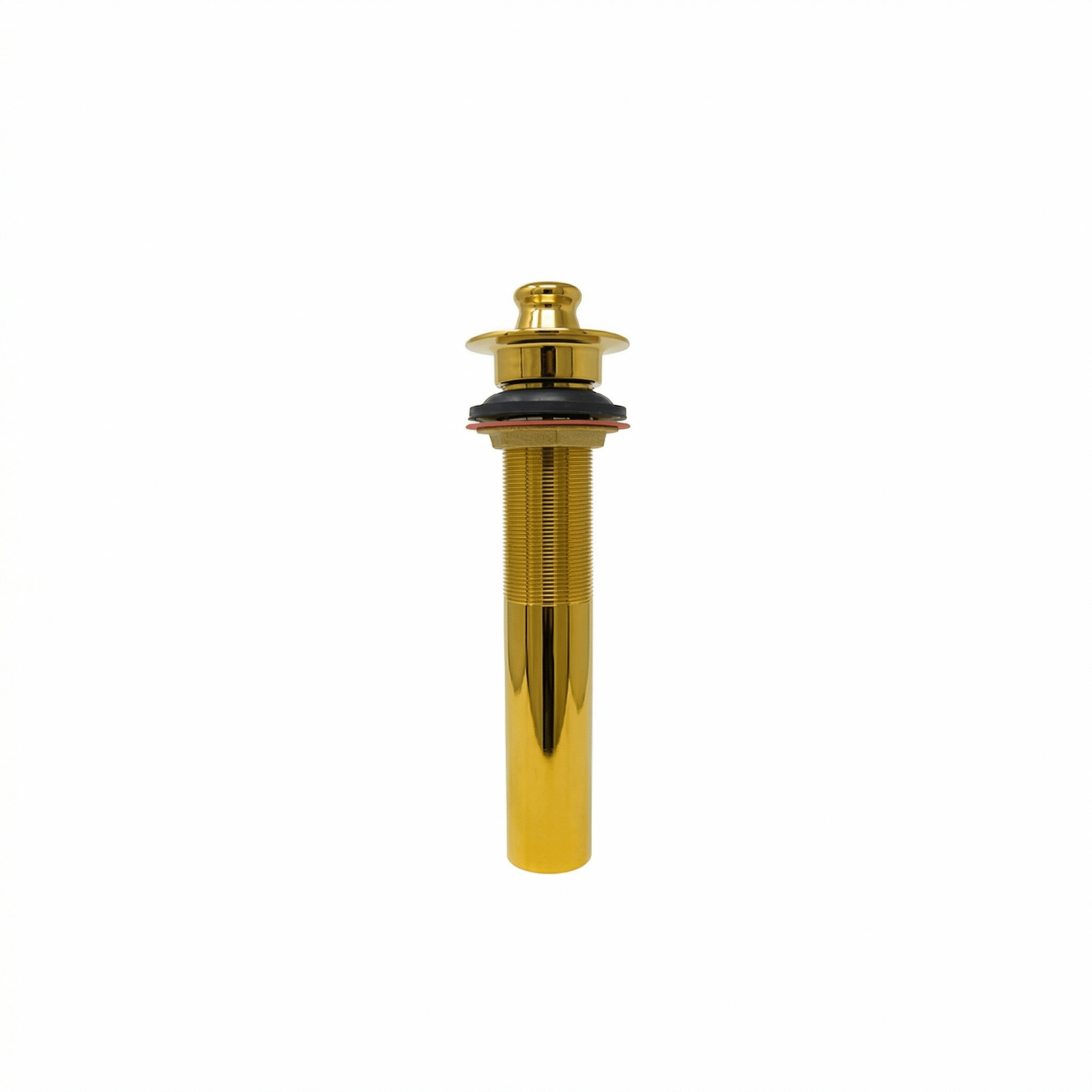 Lavatory Drain Assembly with Easy Lift Stopper and Overflow Holes P0001 | Strom Living Supercoat Brass - Sink Components