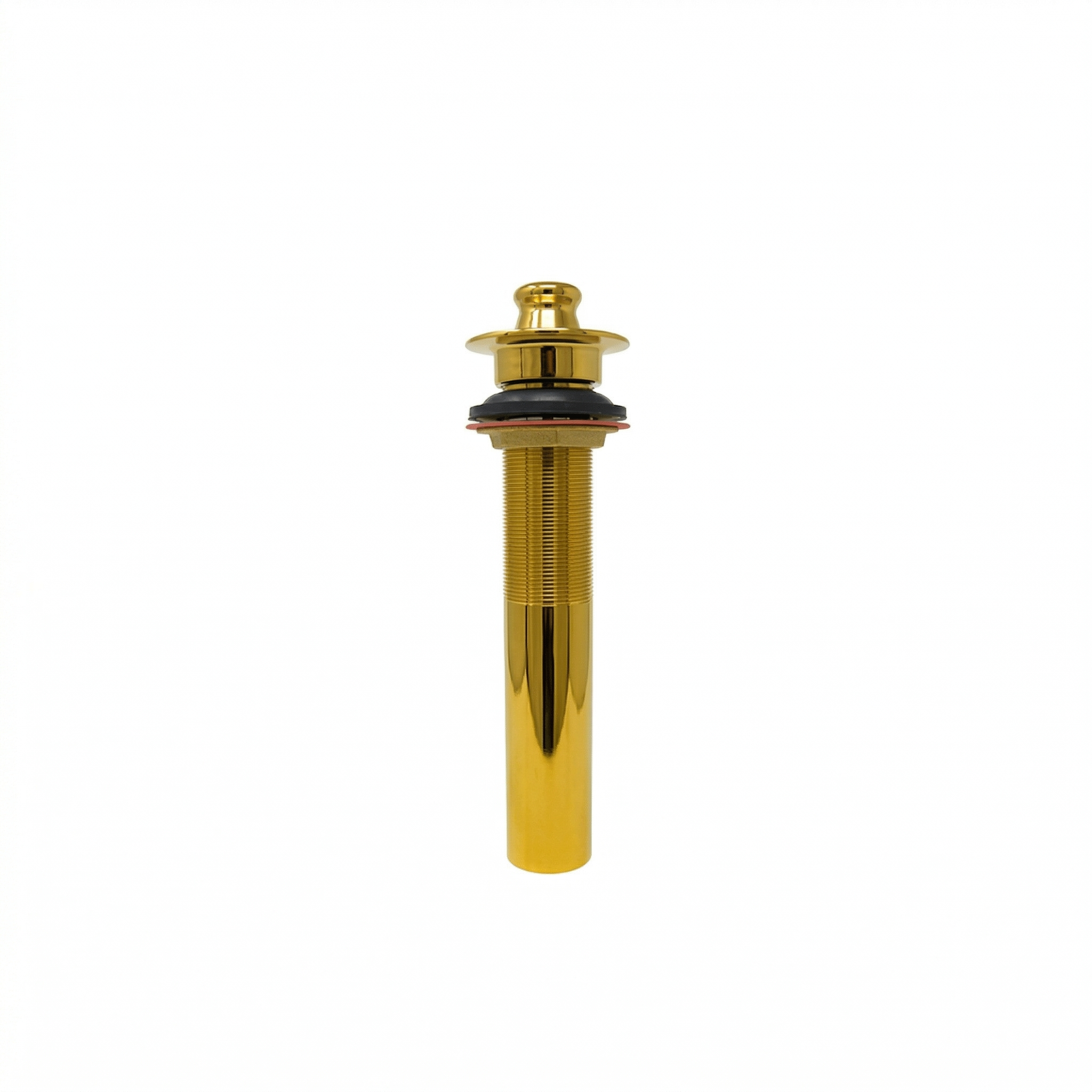 Lavatory Drain Assembly with Easy Lift Stopper and Overflow Holes P0001 | Strom Living Supercoat Brass - Sink Components
