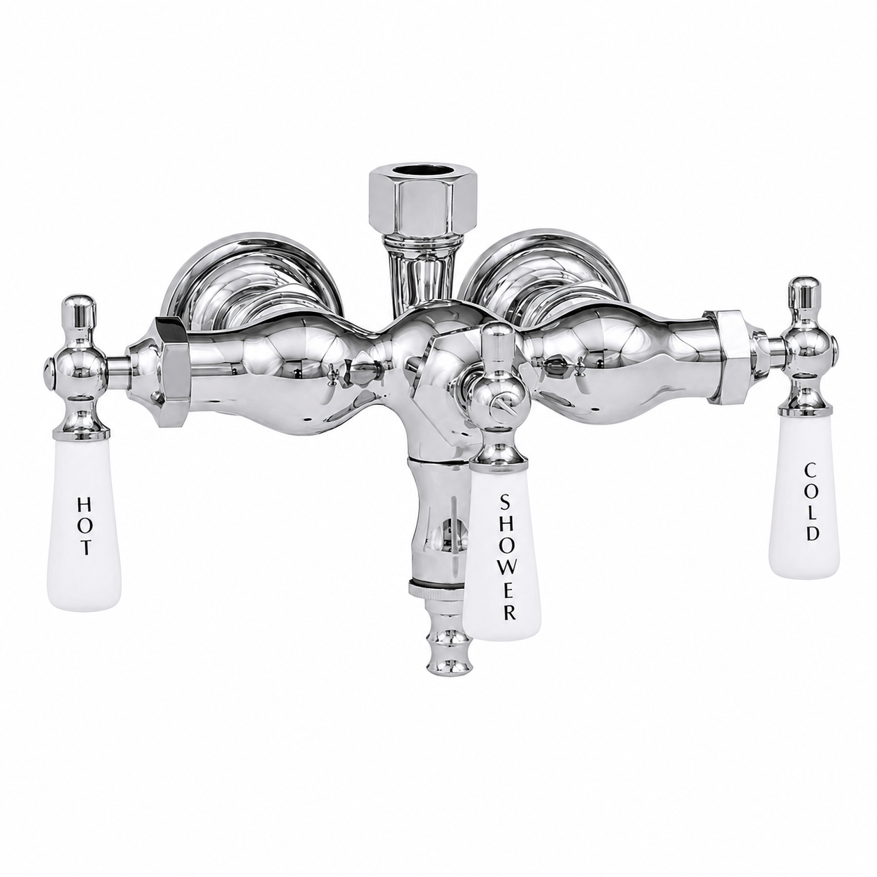 Tub Mount Diverter Faucet for Shower Riser P0006 | Strom Living Chrome - Tub Fillers