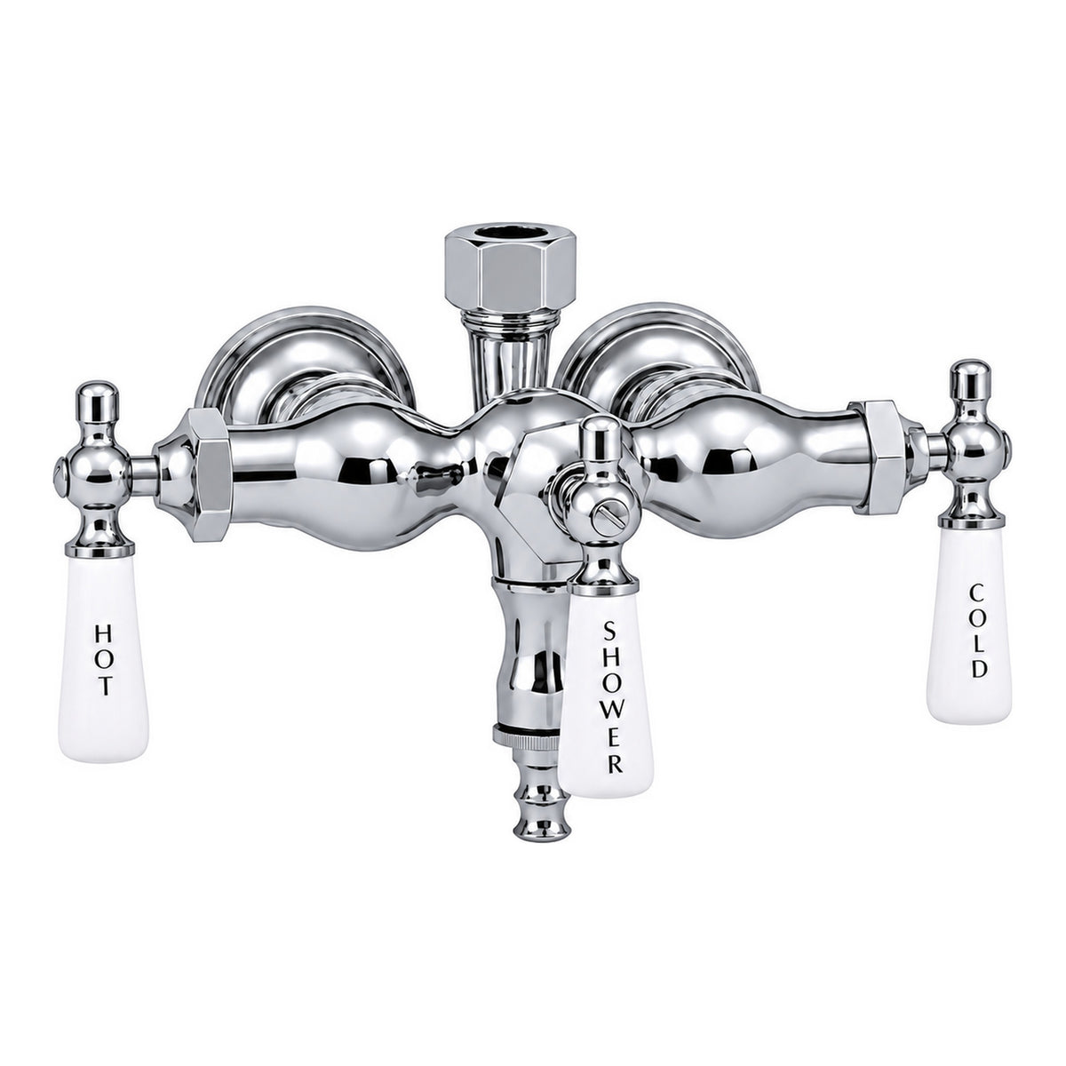 Tub Mount Diverter Faucet for Shower Riser P0006 in Chrome