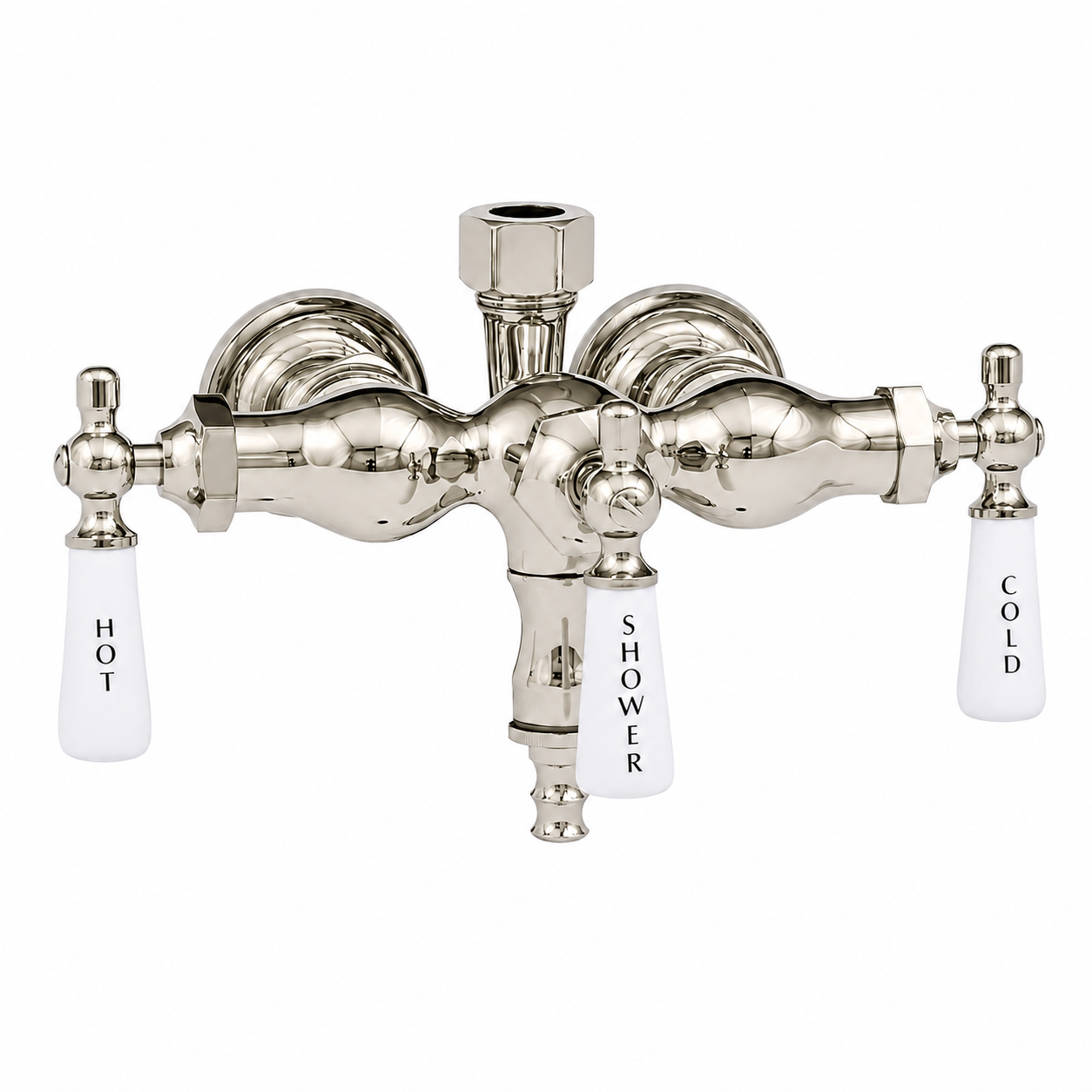 Tub Mount Diverter Faucet for Shower Riser P0006 | Strom Living Polished Nickel - Tub Fillers