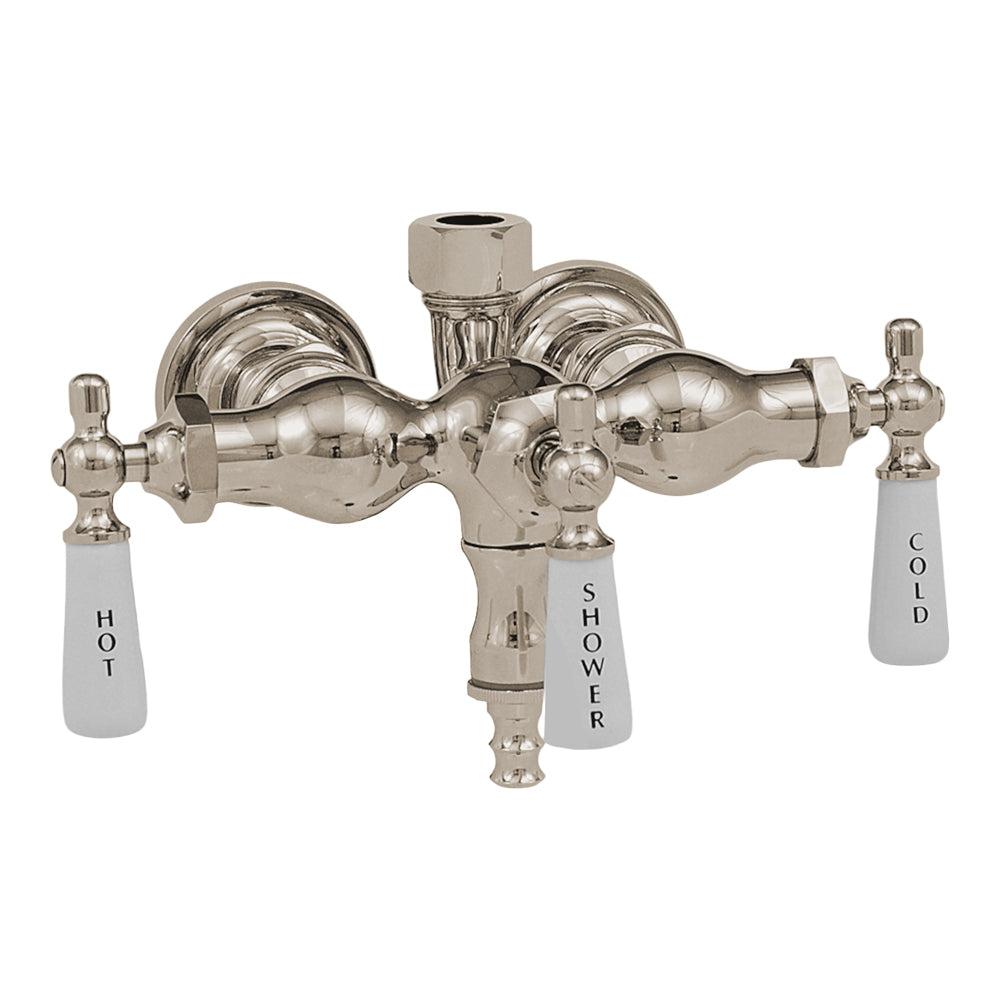 Tub Mount Diverter Faucet for Shower Riser P0006 | Strom Living Polished Nickel - Tub Fillers