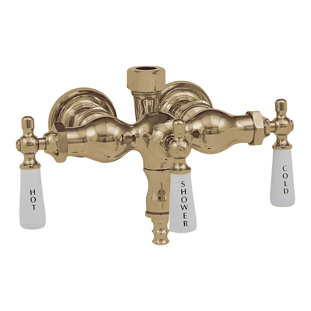 Tub Mount Diverter Faucet for Shower Riser P0006 | Strom Living Raw Brass - Tub Fillers