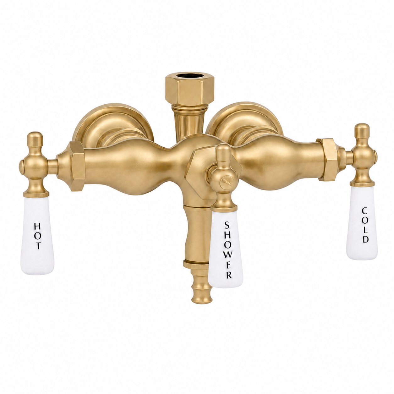 Tub Mount Diverter Faucet for Shower Riser P0006 | Strom Living Raw Brass - Tub Fillers