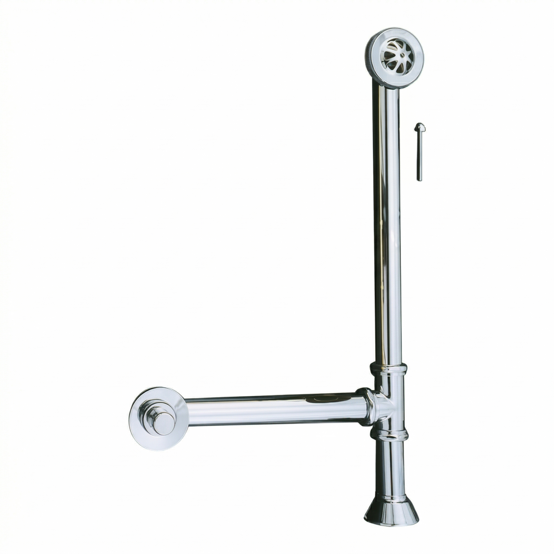 P0007 Chain & Stopper, Lift & Turn, or Toe Touch Waste & Overflow Tub Drain Chrome Lift & Turn - Bathtub Components