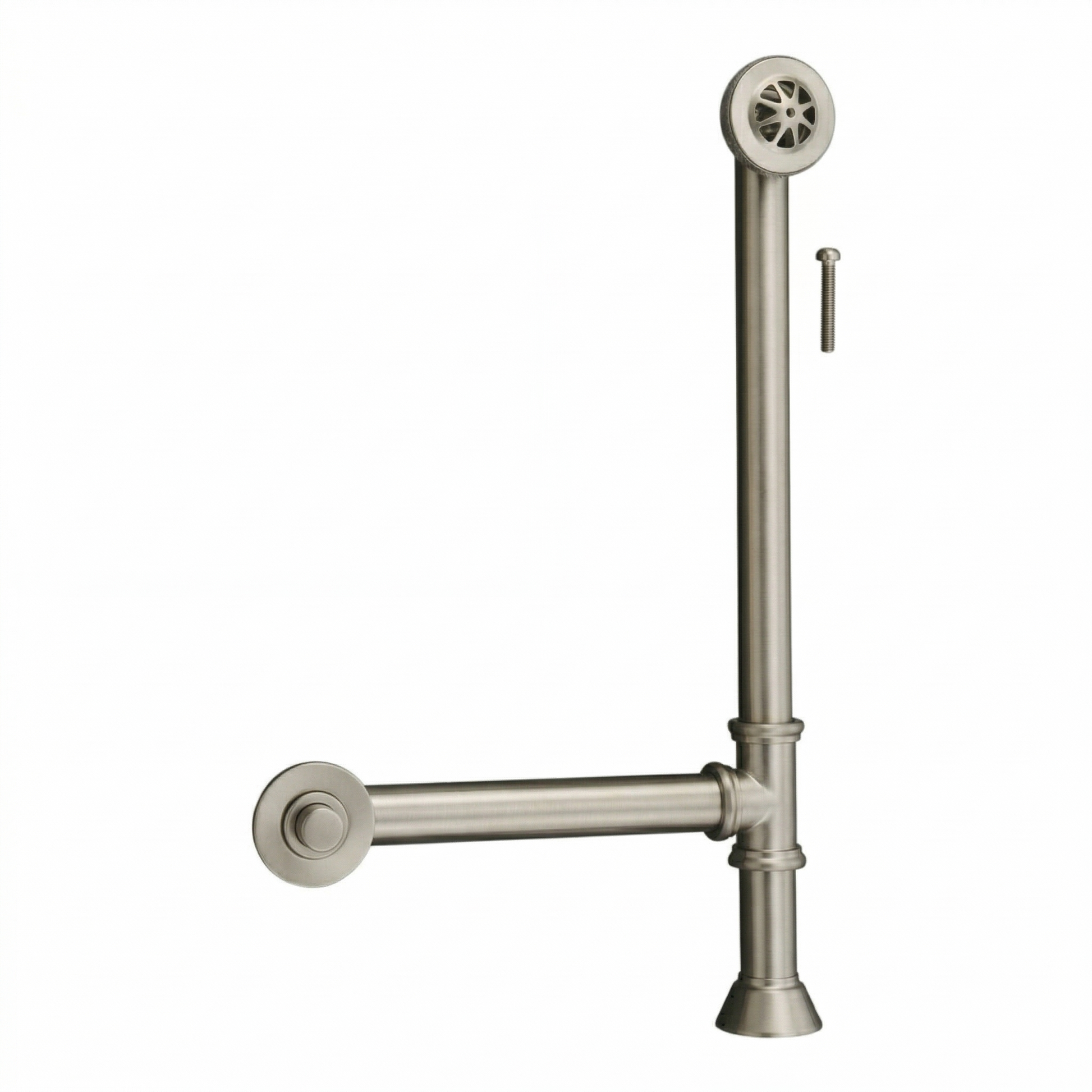 P0007 Chain & Stopper, Lift & Turn, or Toe Touch Waste & Overflow Tub Drain Matte Nickel Lift & Turn - Bathtub Components