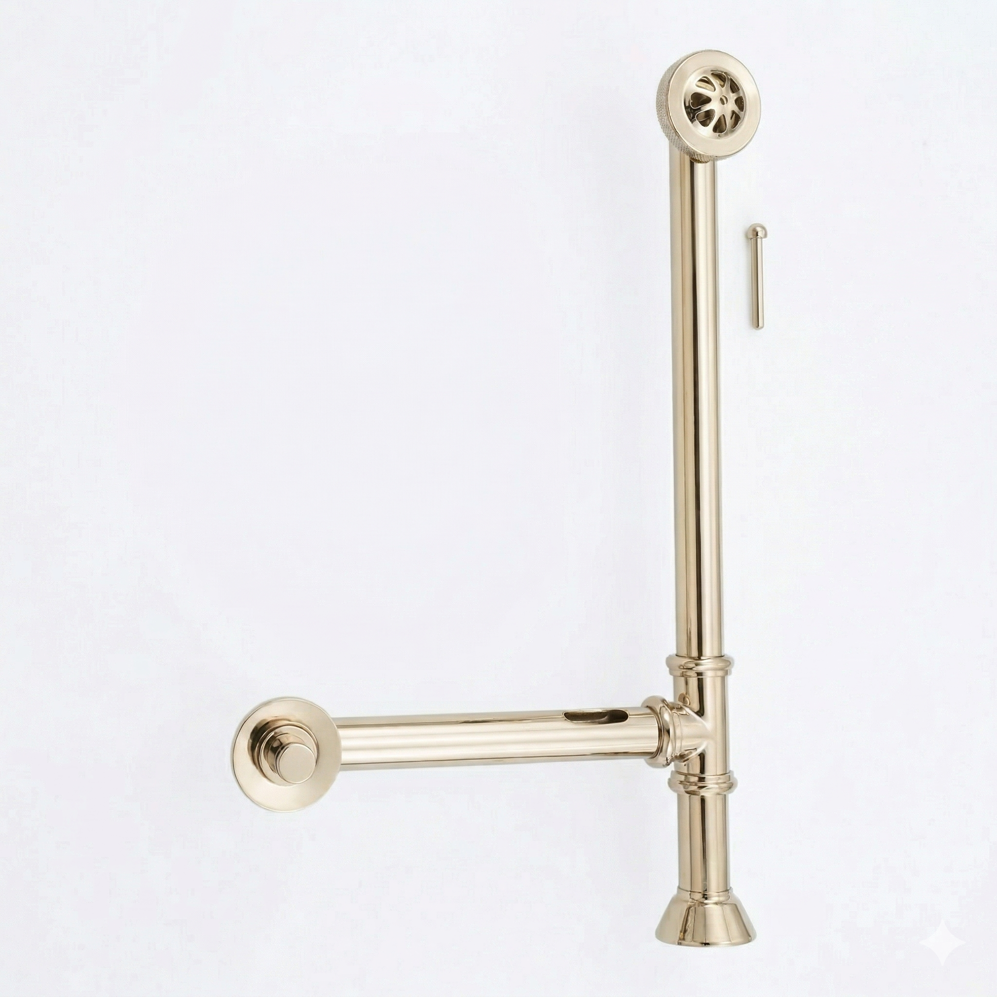 P0007 Chain & Stopper, Lift & Turn, or Toe Touch Waste & Overflow Tub Drain Polished Nickel Lift & Turn - Bathtub Components