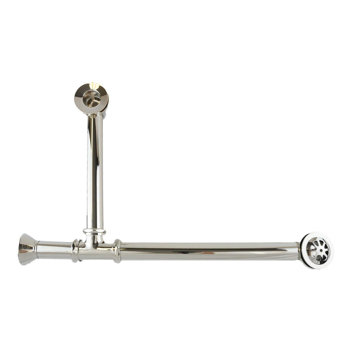 P0007 Chain & Stopper, Lift & Turn, or Toe Touch Waste & Overflow Tub Drain Polished Nickel Toe Touch - Bathtub Components