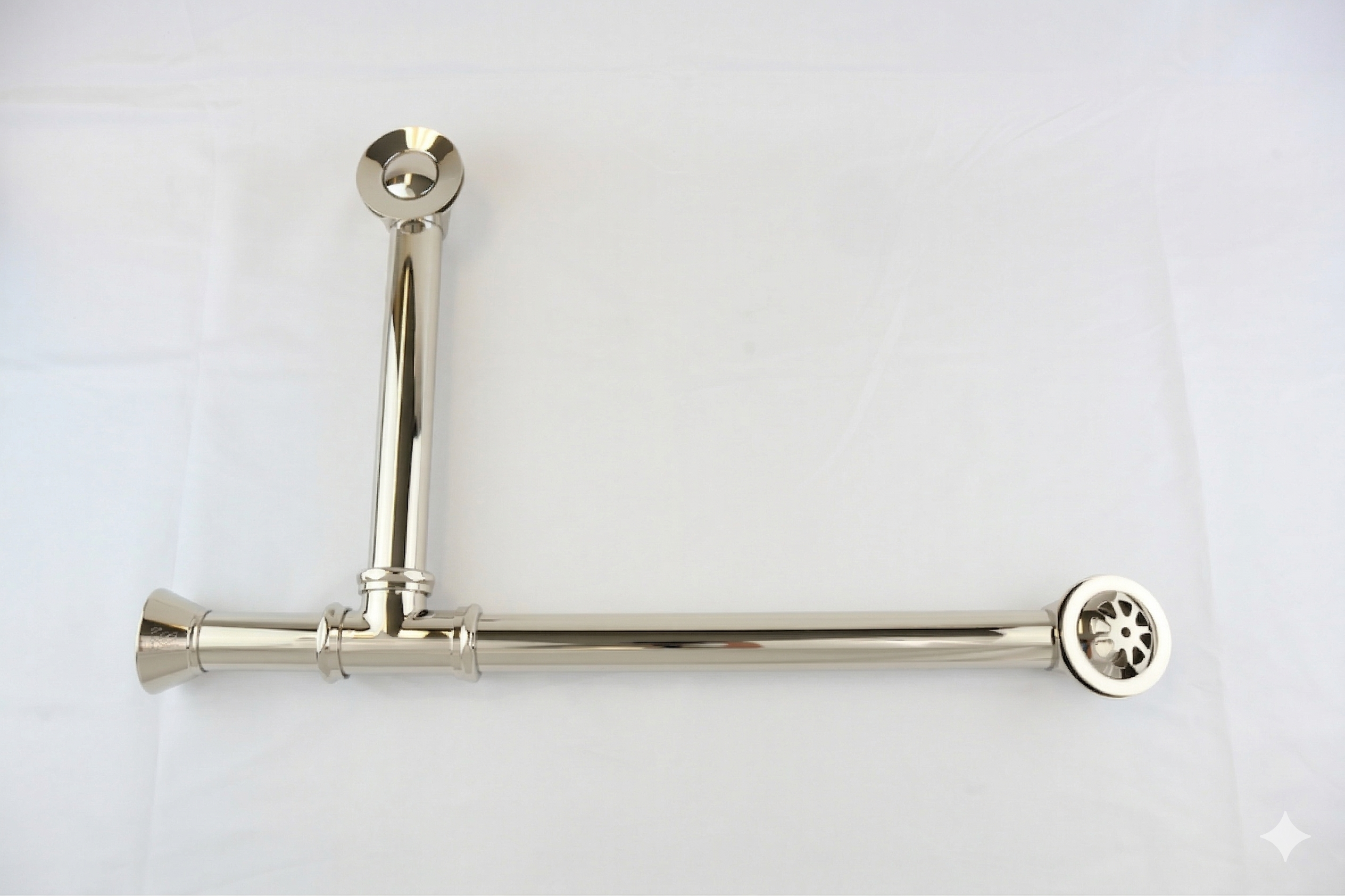 P0007 Chain & Stopper, Lift & Turn, or Toe Touch Waste & Overflow Tub Drain Polished Nickel Toe Touch - Bathtub Components