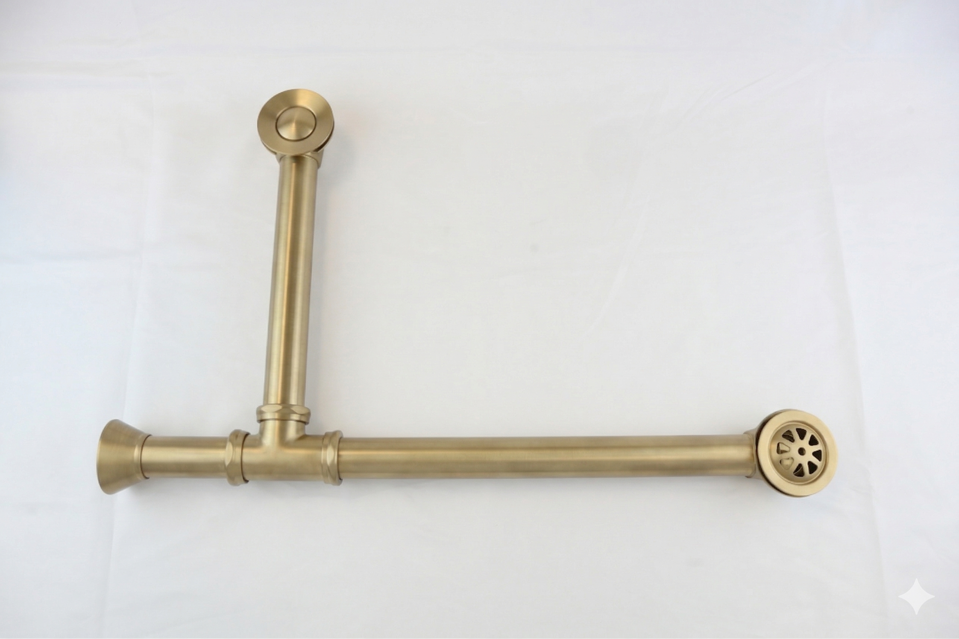 P0007 Chain & Stopper, Lift & Turn, or Toe Touch Waste & Overflow Tub Drain Raw Brass Toe Touch - Bathtub Components