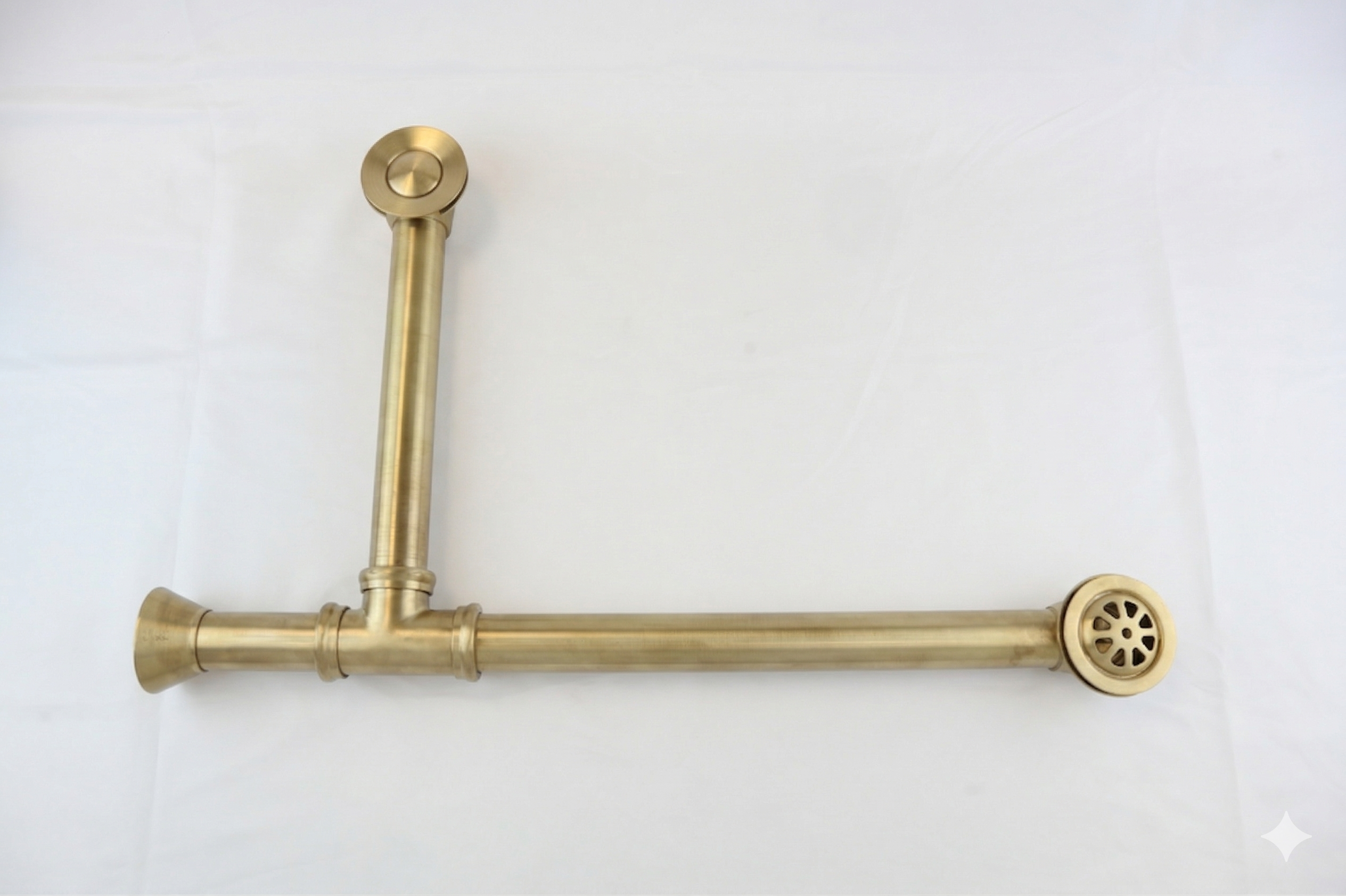 P0007 Chain & Stopper, Lift & Turn, or Toe Touch Waste & Overflow Tub Drain Satin Brass Toe Touch - Bathtub Components